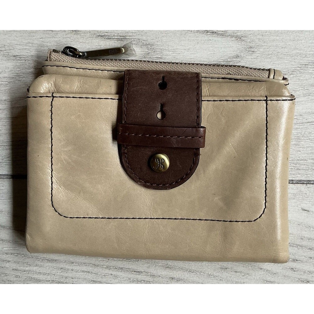 Hobo Dusky Beige Brown Leather Wallet